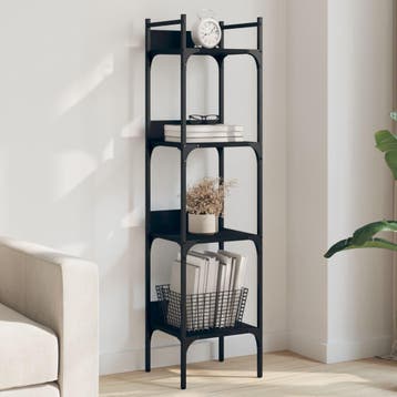 vidaXL Boekenkast 4-laags 35x30x138,5 cm bewerkt hout zwart, Huis en Inrichting, Verzenden, Nieuw