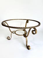 Table - Table piédestal en ferronnerie avec verre, 1930 et