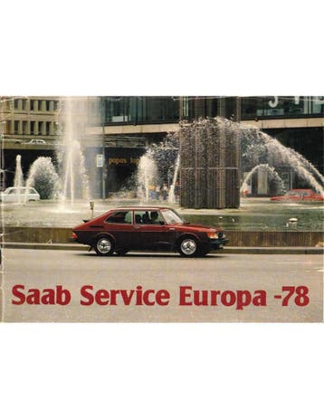 1978 SAAB SERVICE EUROPA HANDLEIDING