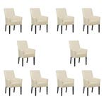 Set van 10 Leren eetkamerstoelen Just met armleuning -, Huis en Inrichting, Stoelen, Ophalen of Verzenden, Nieuw, Leer, Eén