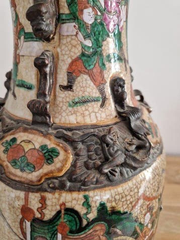 Vaas - Porselein, kraakporselein - Antiek Chinese Nanking