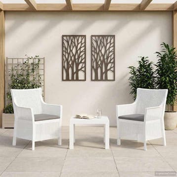 vidaXL Lounge Set 3 st Wit PP, Tuin en Terras, Verzenden, Nieuw