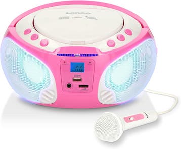 Lenco SCD-650PK - Draagbare radio CD speler met karaokemicro, Verzenden, Nieuw