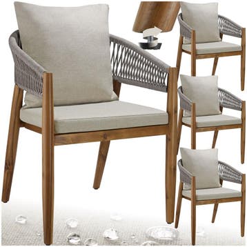 Tuinstoel Manacor, ropedesign - greige, Set van 4, Verzenden, Nieuw