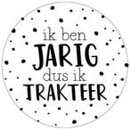 60x Sticker Ik Ben Jarig Dus Ik Trakteer - Zwart/Wit -, Verzenden