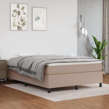 vidaXL Boxspring bed kunstleer cappuccinokleurig 140x200 cm, Verzenden, Nieuw