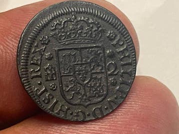 Spanje. Felipe V. 2 Maravedís 1745 Segovia (Zonder