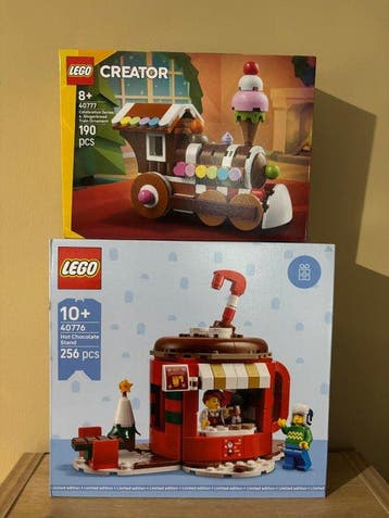 Lego Set - Creator - Hot Chocolate Stand; Gingerbread Train, Nieuw