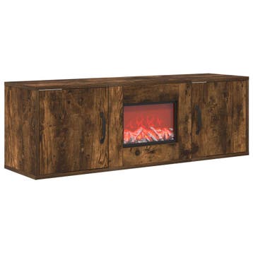 vidaXL Elektrische haard Gerookt eiken 110 x 30 x 36,5 cm, Verzenden, Nieuw