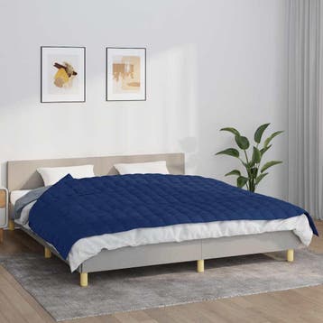 vidaXL Verzwaringsdeken 155x220 cm 7 kg stof blauw, Verzenden, Nieuw