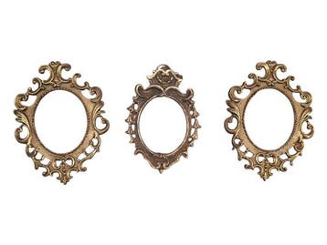 Cadre photo (3) - laiton ambré - Style rococo élégant