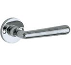 Deurklink op ongeveerd rozet Art-Deco/Elegant glans chroom, Nieuw