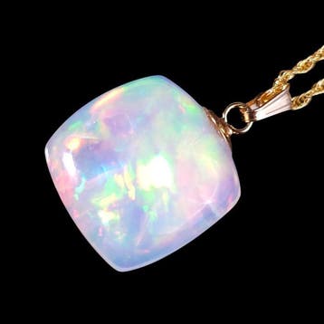 Prachtige 8,6 ct Ethiopische opaal met kussenvormige snede, Collections, Minéraux & Fossiles