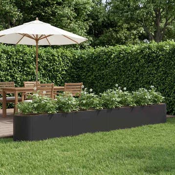 vidaXL Verhoogde Tuinbak Zwart 360 x 40 x 40 cm, Verzenden, Nieuw