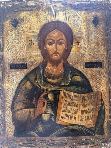 Icoon - Christus Pantokrator - Hout