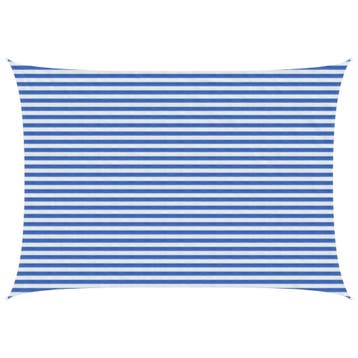 vidaXL Zonneschaduwzeil 3,5 x 4,5 m HDPE Rechthoekig Blauw, Verzenden