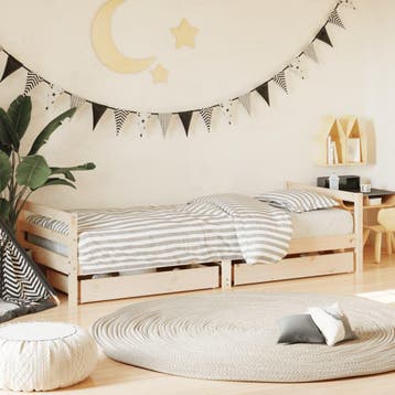 vidaXL Kinderbedframe met lades 80x200 cm massief grenenhout, Verzenden, Nieuw