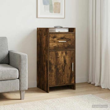 vidaXL Dressoir Gerookt eiken 40 x 36 x 80 cm Bewerkt hout, Verzenden, Nieuw