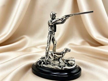 Figure - Miniatura de caza en plata - Argent 835, Antiquités & Art
