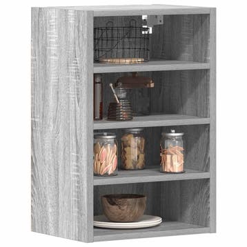 vidaXL Bovenkast Riga 40x29,5x60 cm bewerkt hout grijs, Verzenden, Nieuw