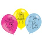 Spongebob Ballonnen 27,5cm 6st, Verzenden, Nieuw