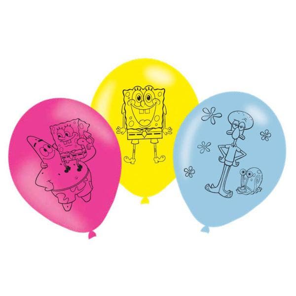 Spongebob Ballonnen 27,5cm 6st, Hobby en Vrije tijd, Feestartikelen, Nieuw, Verzenden