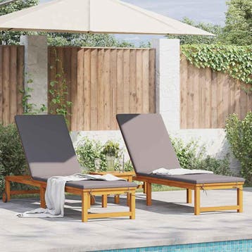 vidaXL Ligstoel 3 st Massief Acacia Hout Bruin, Tuin en Terras, Verzenden, Nieuw