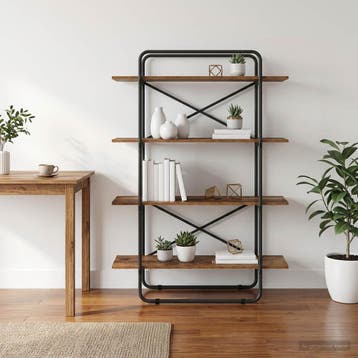vidaXL Boekenplank 4-laags 100 x 35 x 140 cm PB Eikenhout, Huis en Inrichting, Verzenden, Nieuw