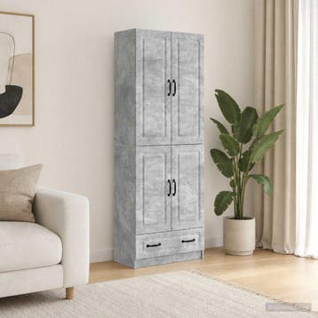 vidaXL Kast Set 2 st Betongrijs Bewerkt hout, Huis en Inrichting, Kasten | Dressoirs, Verzenden, Nieuw