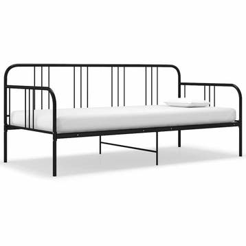 vidaXL Slaapbank metaal zwart 90x200 cm, Verzenden, Nieuw