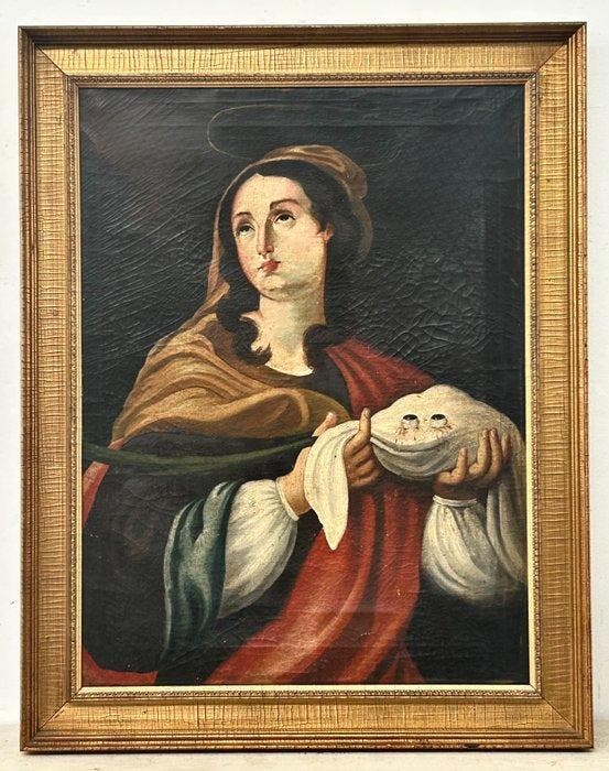 Italiaanse school (XVIII) - Santa Lucia - NO RESERVE, Antiquités & Art, Art | Peinture | Classique