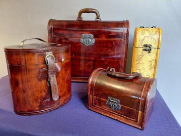 Cercueil (4) - Caisse en bois - Valise - 4 pièces - Bois,, Antiquités & Art