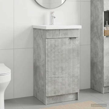 vidaXL Badkamer Vanity met Wastafel Betongrijs 42 x 40 x, Verzenden
