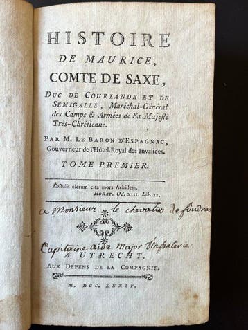 Baron dEspagnac - Histoire de Maurice, Comte de Saxe –