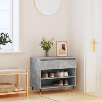 vidaXL Schoenenkast 70x36x60 cm bewerkt hout betongrijs, Verzenden