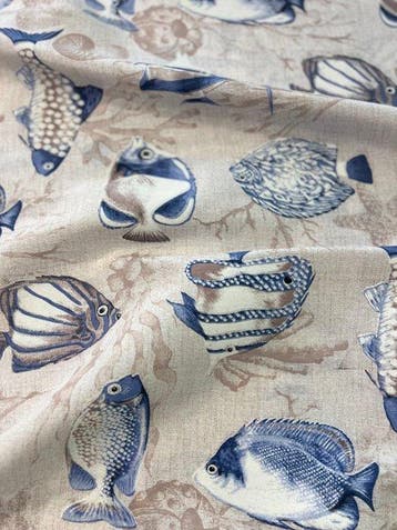 Blu Mediterraneo - Textiel - 640 cm - 140 cm