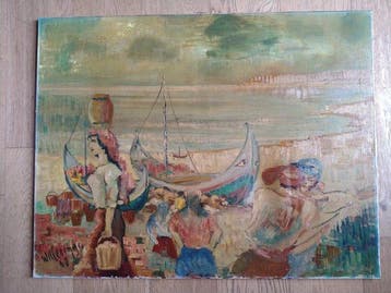 Celestin Wellecomme (1923) - Haven in Spanje, Antiquités & Art