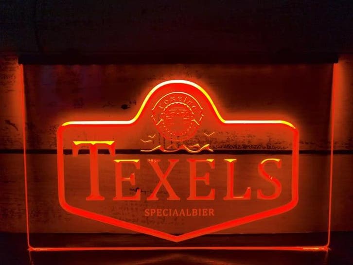 Texels bier neon bord lamp LED  verlichting reclame lichtbak, Huis en Inrichting, Lampen | Overige, Nieuw, Verzenden