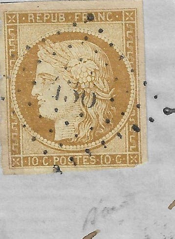 Frankrijk 1852 - Schitterende 10 centimes bistre op, Postzegels en Munten, Gestempeld
