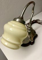 Lampe de table - Laiton nickelé, Noyer