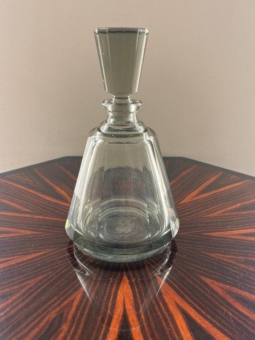 Karaf - Kristal - Karaaf Art Déco van gerookt kristal, Antiek en Kunst, Antiek | Glaswerk en Kristal