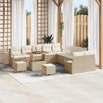 vidaXL Tuinbank Set met kussen met opslag 13 pcs Beige en, Verzenden, Nieuw