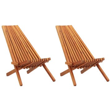 vidaXL Opvouwbare loungestoelen voor buiten, 2 stuks,, Verzenden, Nieuw