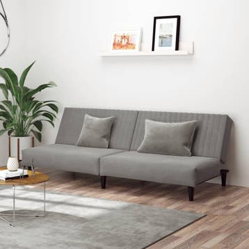 vidaXL Slaapbank 2-zits fluweel lichtgrijs, Verzenden, Nieuw