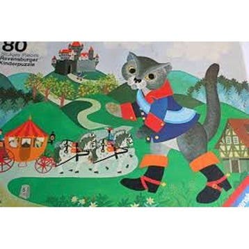 Vintage puzzel de Gelaarsde kat, Verzenden, Nieuw