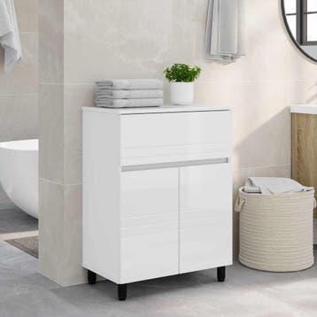vidaXL Badkamer vaniteitsunit Hoogglans Wit 60 x 35 x 80 cm, Verzenden, Nieuw