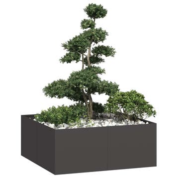 vidaXL Plantenbak 100x100x40 cm staal zwart, Verzenden