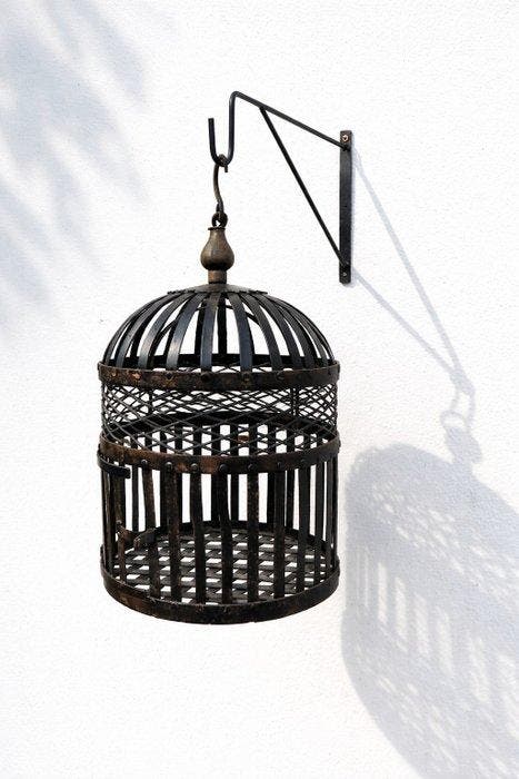 Cage à oiseaux - Métal - cage à oiseaux décorative, Antiquités & Art, Art | Objets design