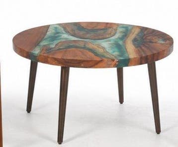 STUDIO ALBANO - Salontafel - Ronde tafel hars en hout -