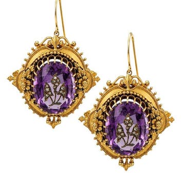 Boucles doreilles - 14 carats Boucles doreilles antiques